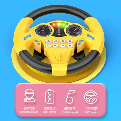 Infant Simulation Steering Wheel Toy – Early Education Copilot Vocal Toy for Kids & Strollers