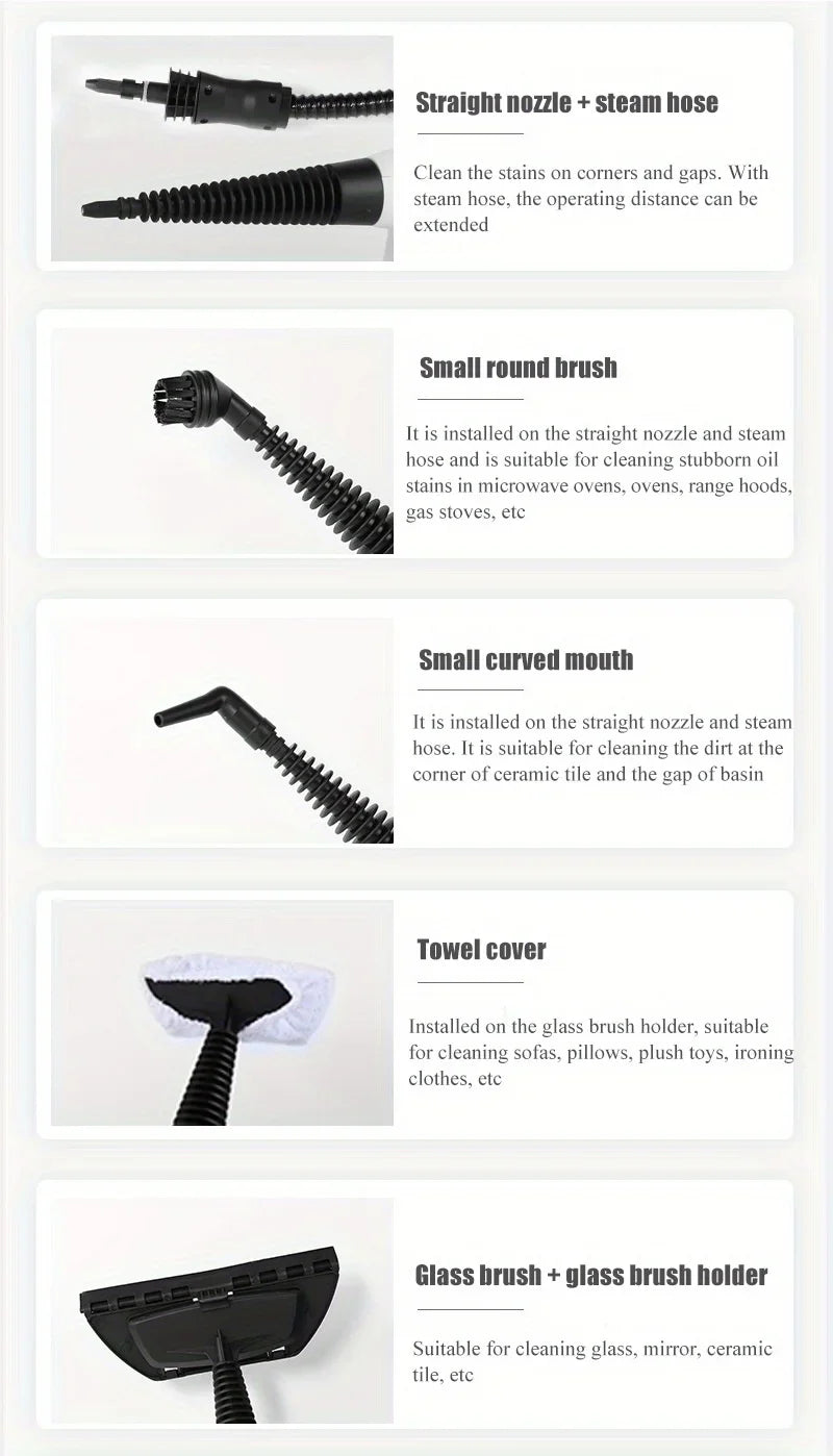 Handheld High-Temperature Steam Cleaner - Kitchen Range Hood, Bathroom & Car Cleaning Tool