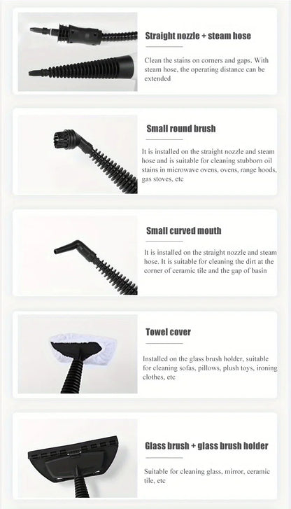 Handheld High-Temperature Steam Cleaner - Kitchen Range Hood, Bathroom & Car Cleaning Tool