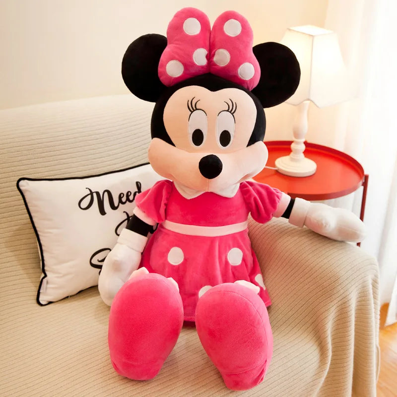 35cm Disney Mickey Mouse Plush Toy - Kawaii Anime Mickey and Minnie Stuffed Models, Decoration Dolls for Kids' Birthday Gifts