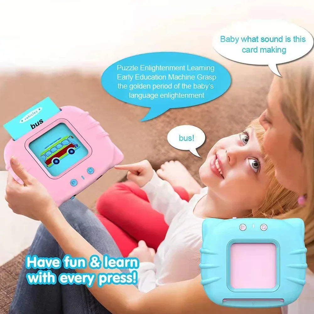 Early Education Flashcards – Talking English Learning Toys for Kids, Preschool Electronic Audio Book Machine Gift