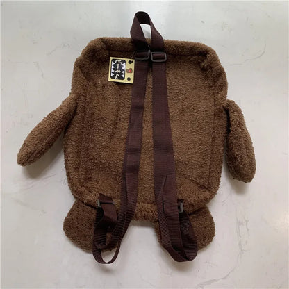 Kawaii Domo Kun Plush School Backpack – Anime Cartoon Bag for Kids & Adults