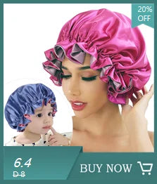 Women’s Satin Bonnet Cap – Double Layer Silky Big Bonnet, Printed Sleep Cap & Head Wrap for Ladies
