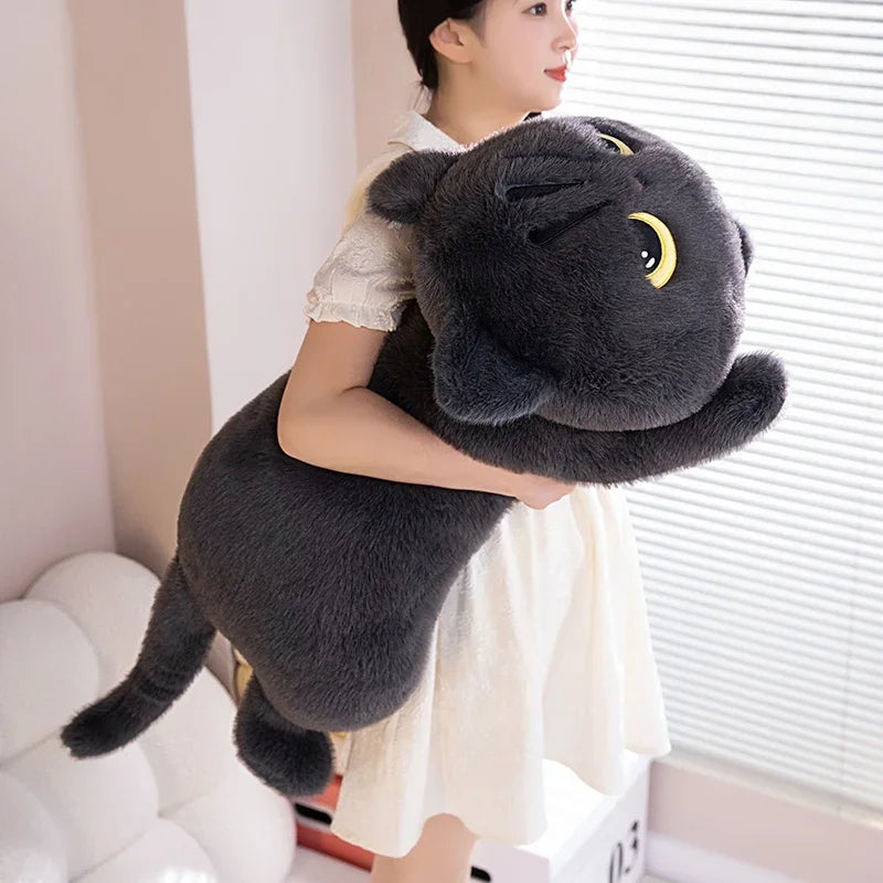 Cute Cat Lying Plush Doll Pillow – Kawaii Cartoon Stuffed Toy for Home, Office & Valentine’s Day Gift