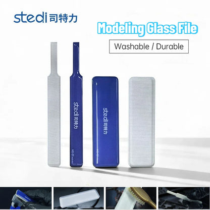 Stedi 2.0 Upgraded Glass File – Washable Durable Model Polishing Tool for Removing Nub Marks, Grinding & Sanding Hobby Models