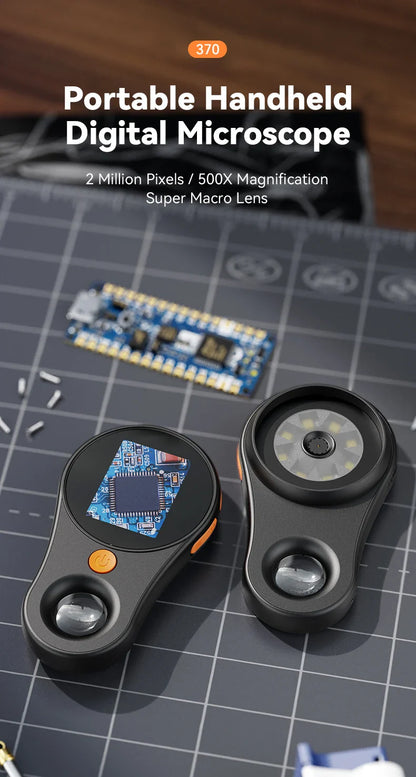 2.0 Inch 500X Digital Microscope - 1080P Video Coin Microscope with Magnifying Glass & 8 LEDs, for Electronics Repair, Windows/Mac
