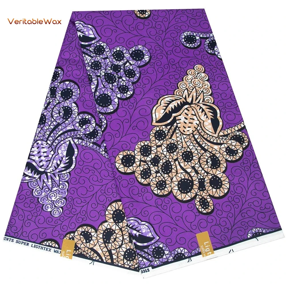 African Ankara Double Print Batik Fabric - Real Wax Patchwork Textile for DIY Sewing, Wedding Dresses & Crafts