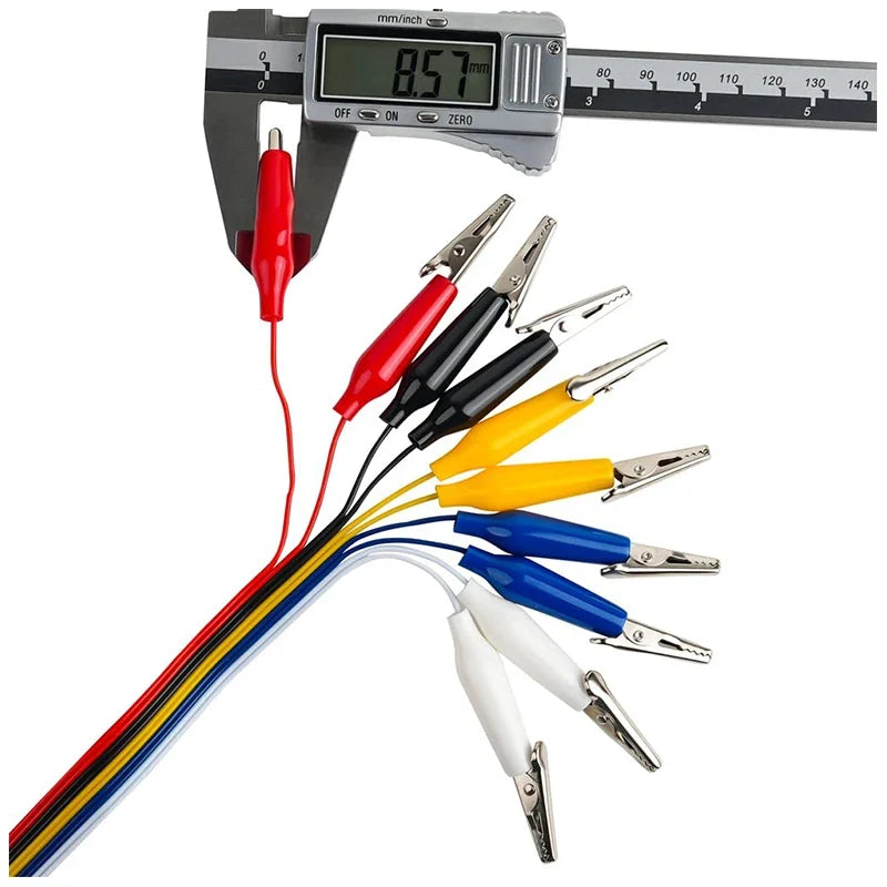 10Pin Alligator Clip Jumper Wire - 20cm Male Female Dupont Test Cable for Arduino, Microbit and LED Projects