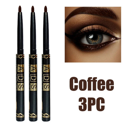 2pcs Waterproof Black & Brown Eyeliner Pencils – Smudge-Proof Long-Lasting High-Pigment Eye Makeup for Beginners