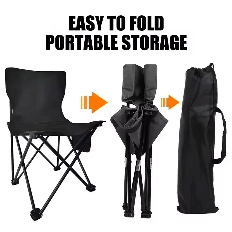Outdoor Folding Chairs – Metal Camping & Fishing Chairs, Portable Hiking, Picnic, Beach, and Moon Sketching Stools for Tourists