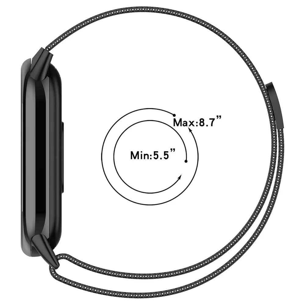 Magnetic Stainless Steel Strap for Xiaomi Mi Band 8 9 – Loop Bracelet Belt Accessory