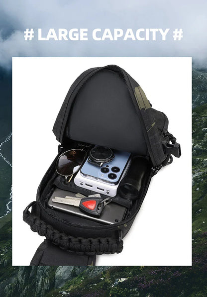 Camping Tactical Chest Bag – MOLLE Sling Backpack for Men, Outdoor Hiking, Cycling & Fishing