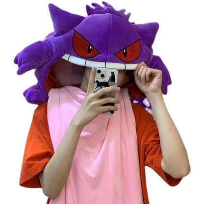 Cartoon Anime Pokémon Gengar Sleeping Pillow – Dual-Purpose Nap Blanket & Plush Toy Doll