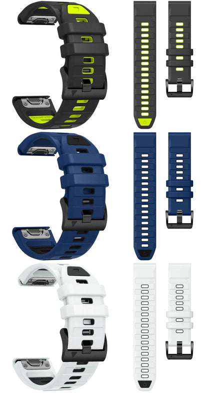 QuickFit Silicone Watch Strap – 22/26mm Band for Garmin Fenix 8/7/6/5, Epix Pro, Instinct 2, Enduro 3