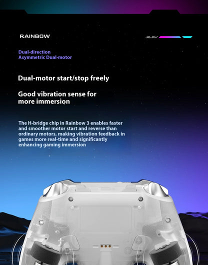 Bigbigwon Rainbow3 Wireless Game Controller Charging Base – RGB Magnetic Dock for PC Gaming