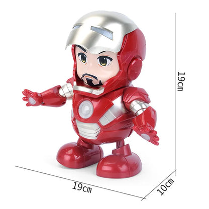Marvel Iron Man Dance Action Figure – LED Light Singing Robot, Spiderman & Avengers Superhero Toy, Kid’s Christmas Gift
