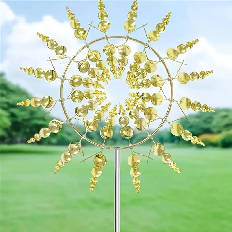 Creative 360-Degree Rotating Metal Windmill – Garden Lawn Yard Decoration & Ornament