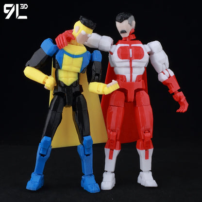 9L3D Lucky 13 Invincible Boy Eve Action Figure — 3D Printed Anime Model, Multi-Jointed Poseable Collectible Toy Gift for Fans