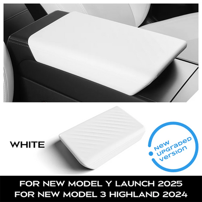 TPE Soft Center Console Armrest Cover – Compatible with Tesla Model Y Launch 2025 & Model 3 Highland 2024 Accessories