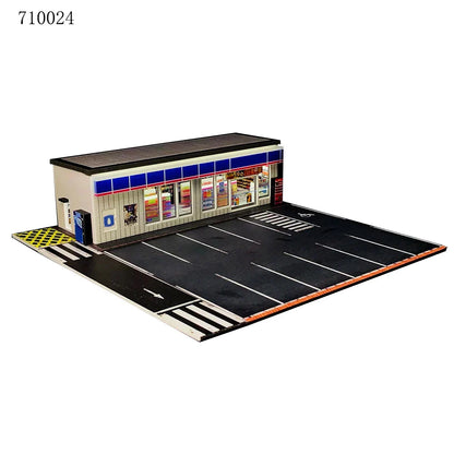 GFans 1:64 Scale Diorama Car Garage Model – LED Lighted Parking Lot DIY City Set for Collection & Display Gifts