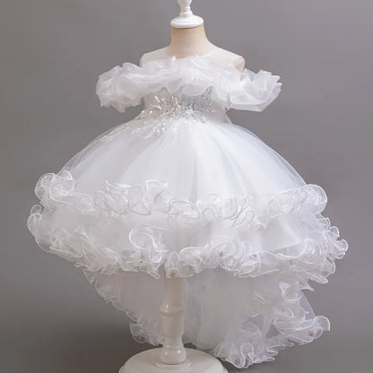 Girls Floral Sequin Princess Dress - Flower Girl Party Dress for Weddings, Birthdays & Christmas