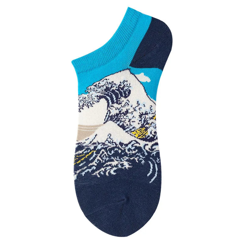 40-Style Colorful Cotton Ankle Socks – Fashion Novelty Short Socks for Men & Women, Funny Animal, Food & Avocado Casual Designs