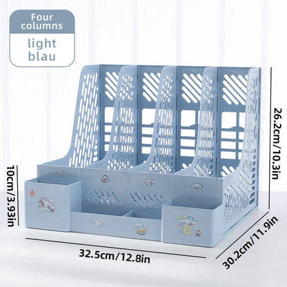 Multi-Color File Rack Folder Storage Box, Desktop File Box, Multi-Functional File Basket, Multi-Layer Shelf, Office Bookshelf Organizer