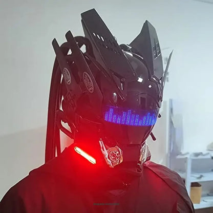 JAUPTO Punk Mask Cosplay for Men – Bluetooth APP Techwear Mask with LED Lamp, Futuristic Halloween Costume Accessory