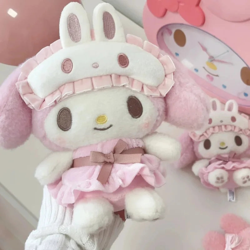 Cute KT Cat Plush Keychain — Cartoon Anime Glasses-Wearing Cat Backpack Pendant, Gift for Girls, Birthday & Holiday