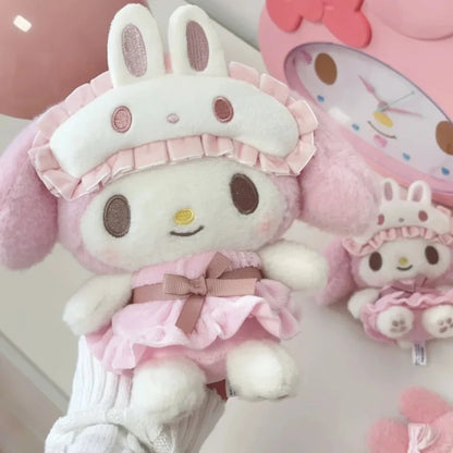 Cute KT Cat Plush Keychain — Cartoon Anime Glasses-Wearing Cat Backpack Pendant, Gift for Girls, Birthday & Holiday