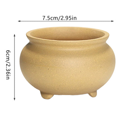 Ceramic Round Plant Pot - Succulent & Orchid Planter with Drainage Holes for Indoor & Outdoor Decor