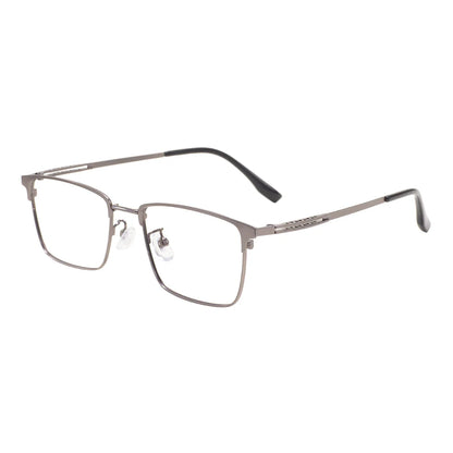 Comfortable Rectangular Men’s Business Glasses – Full Rim Browline Metal Frame for Optical Prescription Lenses
