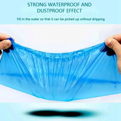 100pcs Disposable Waterproof Boot Covers – Non-Slip, Plastic Overshoes for Rain & Mud Protection