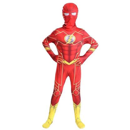 Flash Superhero Bodysuit Costume — Adult & Kids Cosplay for Halloween, Christmas & Parties