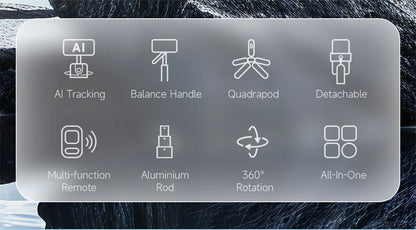 C17 360° Auto-Rotation Monopod – AI Tracking Tripod with Bluetooth Shutter, Fill Light & Wireless Selfie Stick for Phones