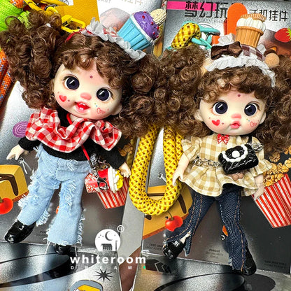 Mini Labbu Pocket Doll – Jointed Blythe-Style Boy & Girl Doll for Girls, Rainbow Ball Mobile Phone Decoration
