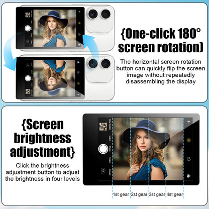 Wireless Magnetic Phone Rear Camera Monitor Screen – Selfie Mirror Display for Vlogging, Live Streaming & Video Recording Assistance