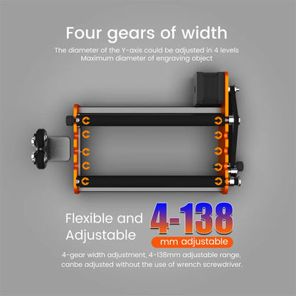 ACMER M2 Laser Rotary Roller – 360° Y-Axis Rotary for Laser Engraving & Cutting Cylindrical Objects
