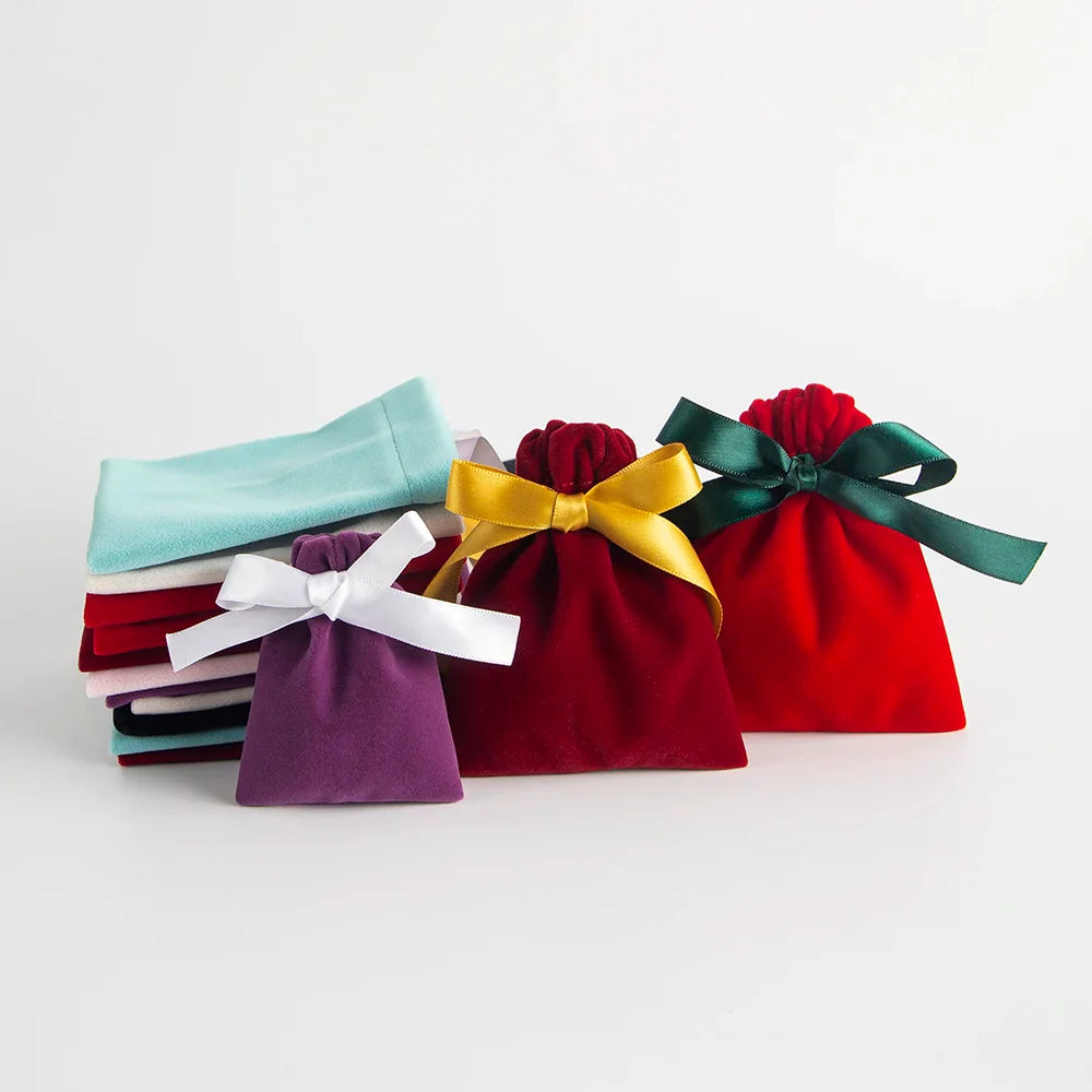 10PCS Purple Velvet Drawstring Bags — Jewelry Gift & Candy Storage Pouches