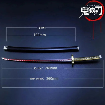 25cm Demon Slayer Metal Katana Sword Toy – Tanjirou Ghost Killer Anime Cosplay Prop & Home Decor Collection