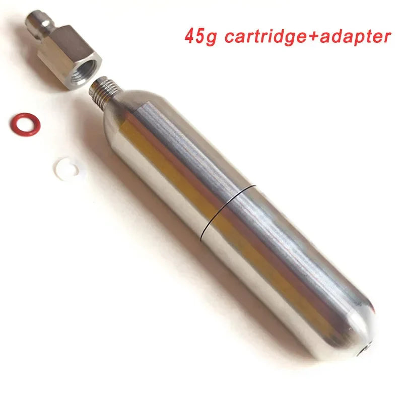 3/8-24UNF CO2 Cartridges – High Pressure Stainless Steel Rechargeable Cylinder for Oxygen Training, Scuba & Rescue Vest