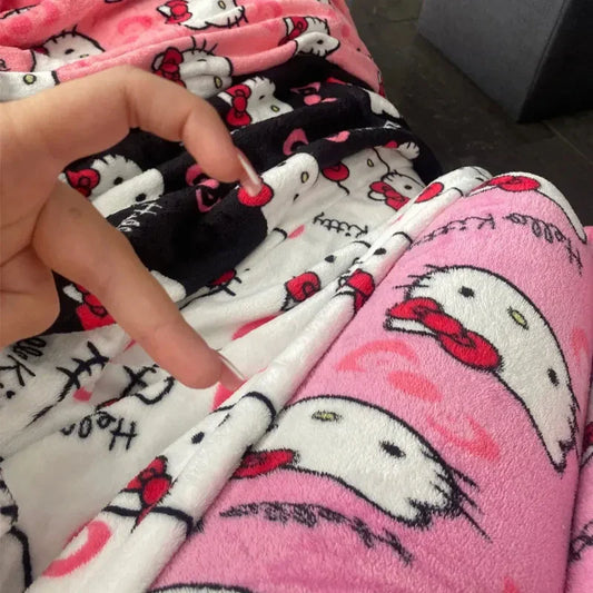 Y2K Hello Kitty Sanrio Pajama Pants – Women’s Anime Cartoon Sleepwear, Cozy Couple Home Trousers