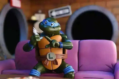 Four New NECA Anime Action Figures – Leonardo Teenage Mutant Ninja Turtles Pizza Club Model Figurines for Toys & Shelf Display