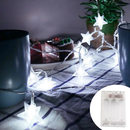 LED Star Fairy Lights - Outdoor String Garland Lights for Party, Wedding, Garden & Christmas Decor