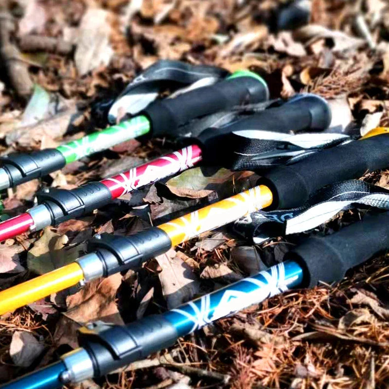5-Section Foldable Trekking Pole – Portable Hiking Stick for Nordic, Elderly & Camping, Telescopic & Easy to Carry
