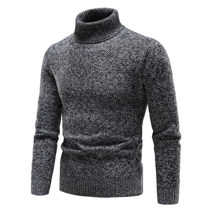 Men's Autumn Winter Fleece Turtleneck Sweater - Thick Warm Slim Fit Elastic Pullover Luxury Casual Top