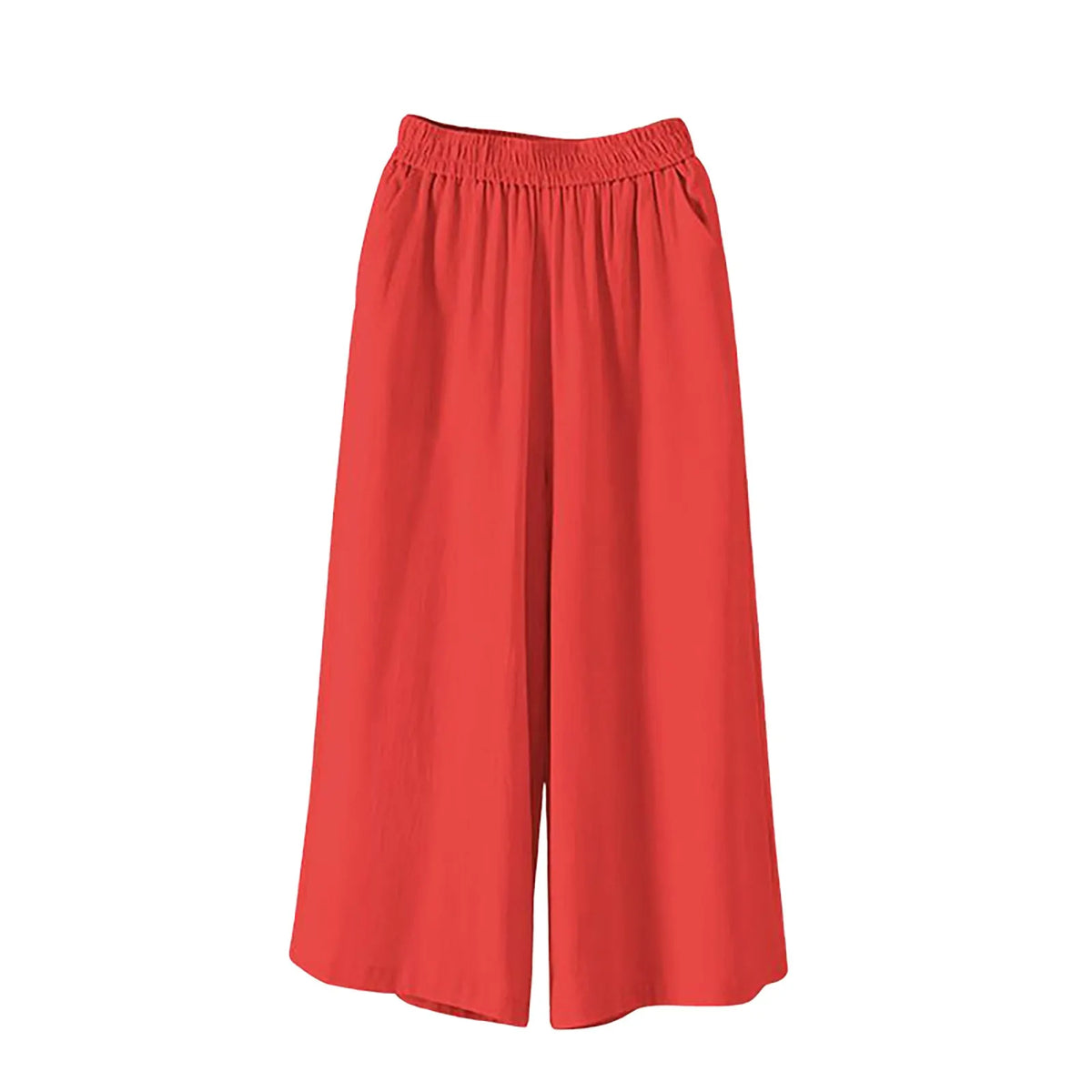 Women’s Casual Wide Leg Pants – High Waisted Loose Fit Cropped Capris with Pockets, Lightweight Lazy Style Versatile Trousers