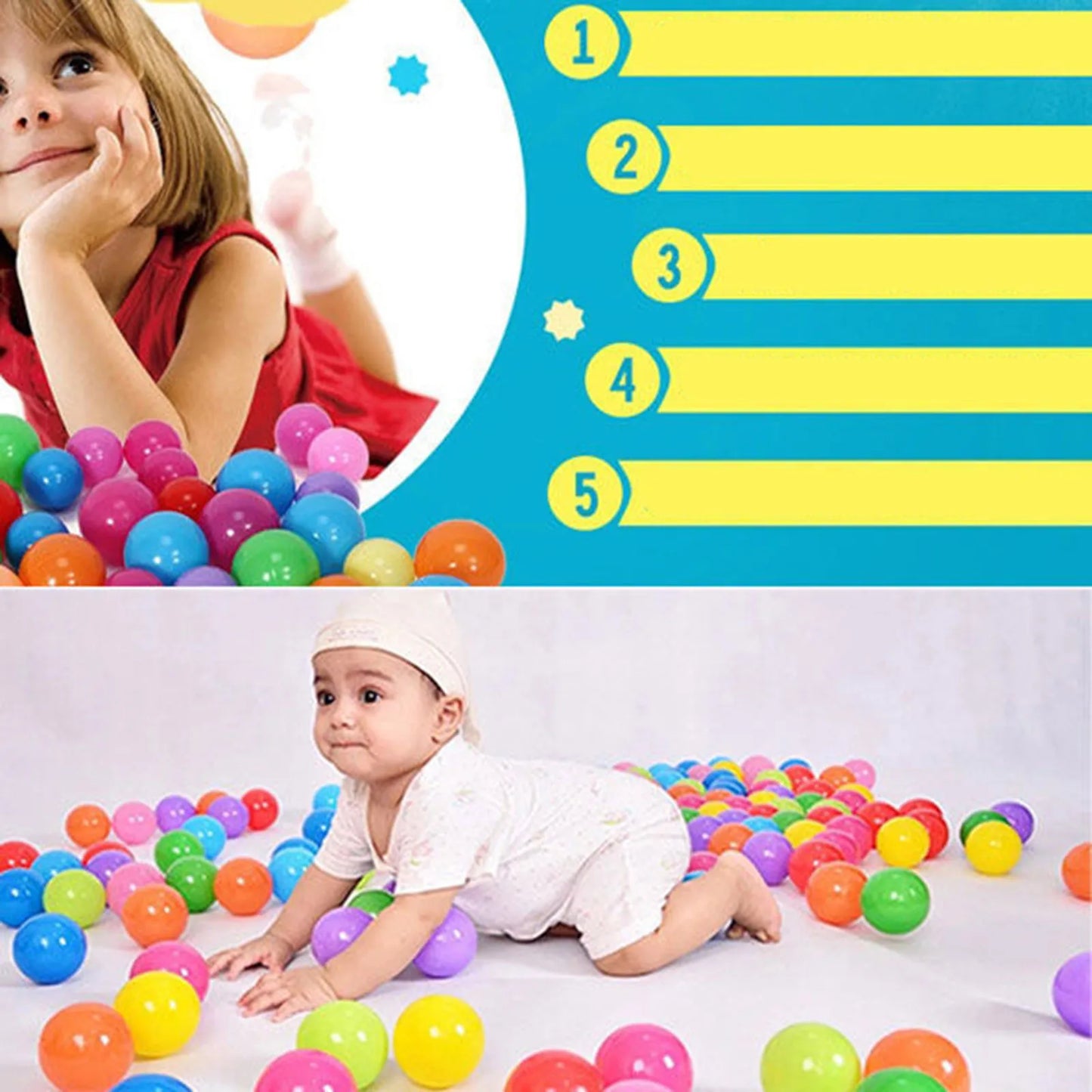 50/100PCS Eco-Friendly Soft Water Balls – 5.5cm Ocean Wave Pool Stress Balls for Kids Outdoor Play & Ball Pit Fun