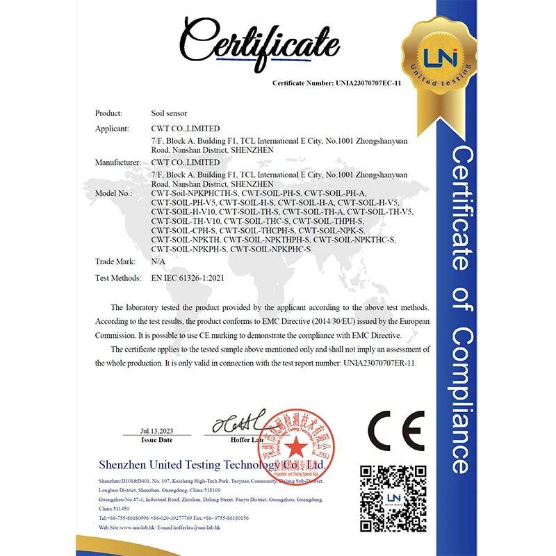Soil Moisture, Temperature, Humidity, EC, pH & NPK Sensor - 4-20mA, 0-5V, RS485 Modbus for Accurate Soil Measurement