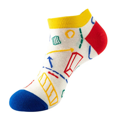 Combed Cotton Ankle Socks for Men & Women - Funny Beer, Fruit & Food Novelty Low Cut Socks (EU 38-43)